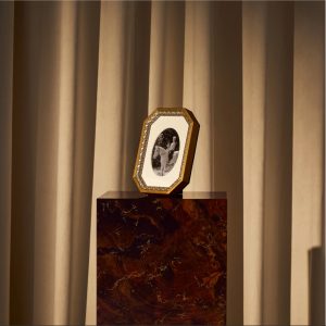 Patterned Silver & Gold Octagonal Frame: 5x7